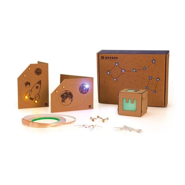 Whadda Tape-o-Tronics gör-det-själv kit, kreativa DIY-projekt med kartong och LEDs, valfri lödning
