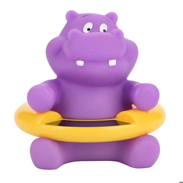 Termometer Bad Baby utan Batteri Termosensitiv Flodhäst Leker VP Hälsa Lila