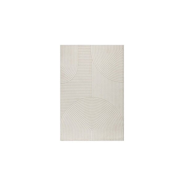 Matta - MELIS HOME - Grafisk relief - Beige - 80x300 cm - Skulpterad yta Matta - MELIS HOME - Grafisk relief - Beige - 80x300 cm - Skulpterad yta