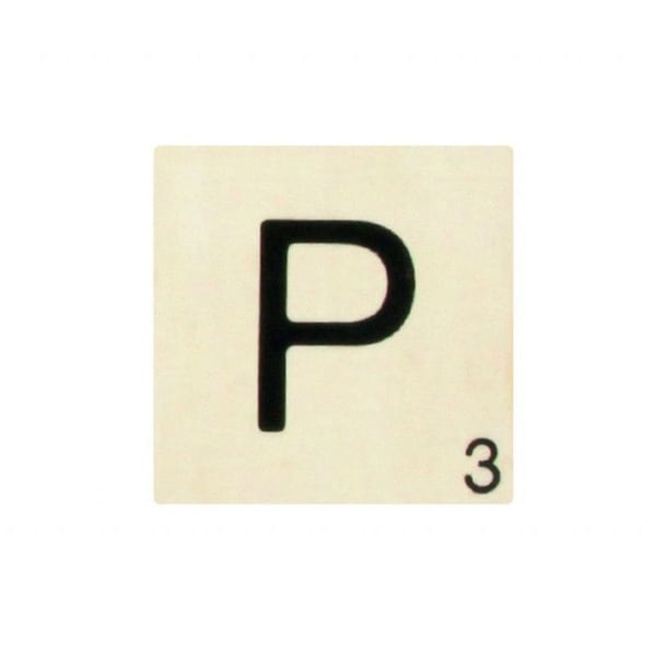 Bokstavsdekoration i trä - CTOP - P - 10 x 10 cm - Brun - Massivt trä