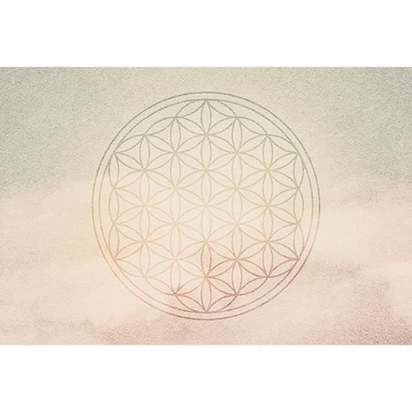 Orientaliskt tapet M1-No.60124 Digitaltryck Beige Grön Mandala