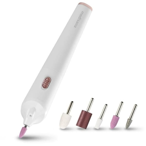 Trådlös manikyr/pedikyrset - MEDISANA - MP 900 - 5 tillbehör - Precisions LED-belysning - Vit