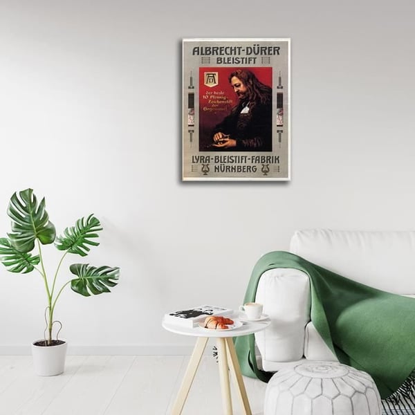 Legendarte - Vintage reklamaffisch Albrecht Durer Bleistift - Målning, tryck på duk cm. 50x70
