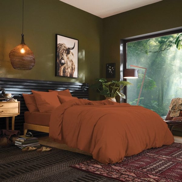Drap housse 160 x 200 cm med 30 cm resår "Prémium" för dubbelsäng - Prémium Paprika - Prémium Paprika -