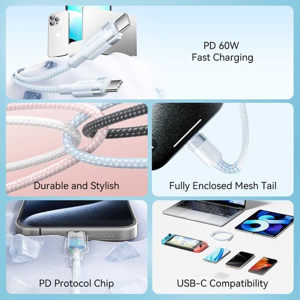 USB-C-kabel - Vention - 2 m - Mångfärgad - TRDWH - Lätt - Kompakt