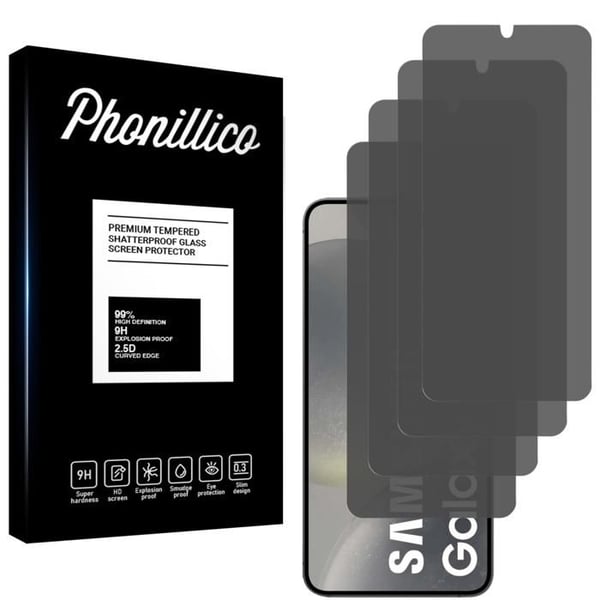 Skyddande film - Phonillico® - Samsung Galaxy S24 - 4-pack - Svart - Antispion - Rep जो औषधि