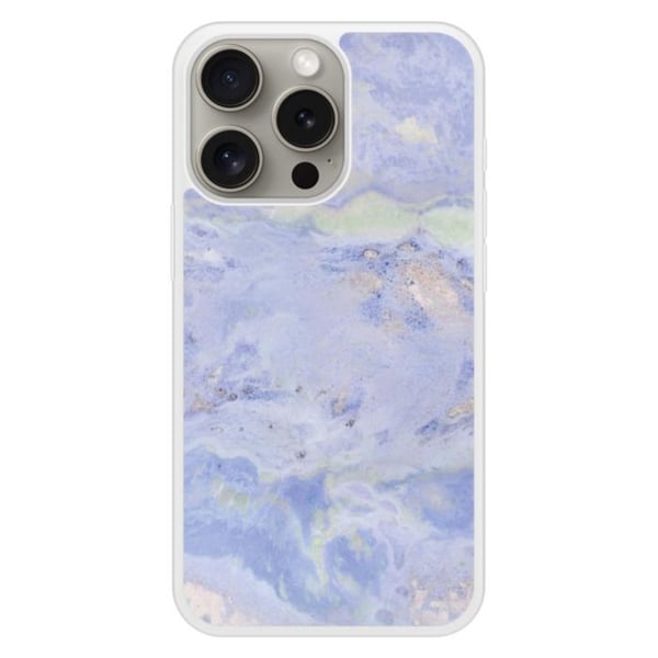 Tålig tryckt silikonfodral kompatibelt med Apple iPhone 15 Pro Marmor Blå