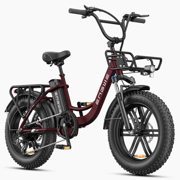 Elcykel ENGWE L20 Boost - Motor 250W EU - Booster 75Nm - Räckvidd 126km - Moment sensor - Däck 20x4.0 - Röd