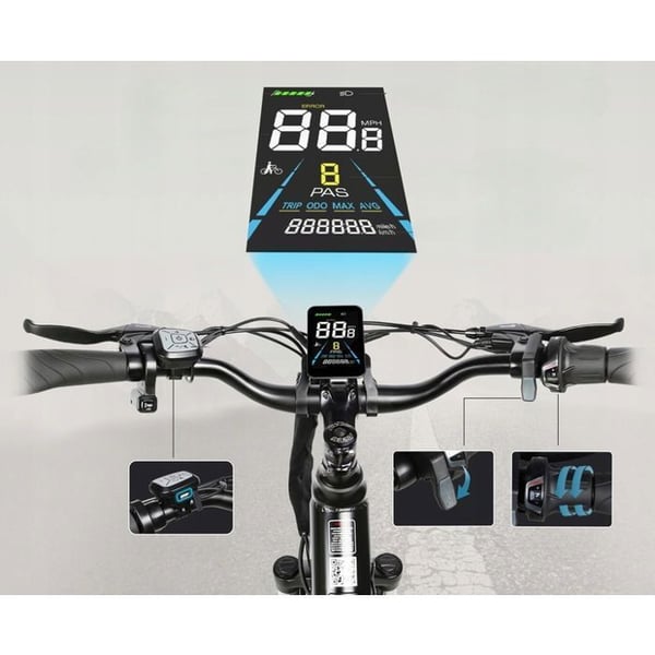 Elcykel - Samebike - A01 Pro - 500W - 35KM/H - Räckvidd 90KM - 15Ah Grå