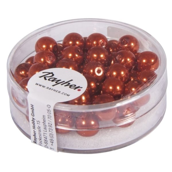 Renässans Glaspärlor, 6mm förpackning 45st, orange