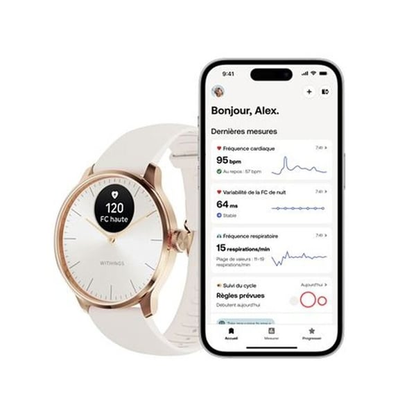 Smartklocka - WITHINGS - ScanWatch Light - Roséguld - 1,45" OLED - Batteritid 30 dagar