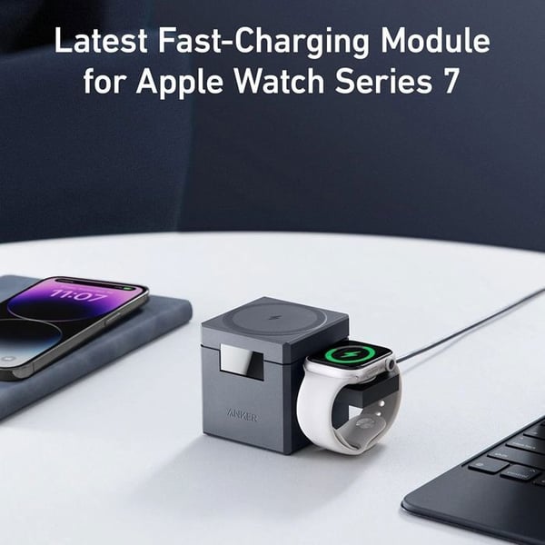 Laddstation - ANKER - Cube MagSafe - 3 i 1 - Trådlös laddning 15 W - Kompakt design