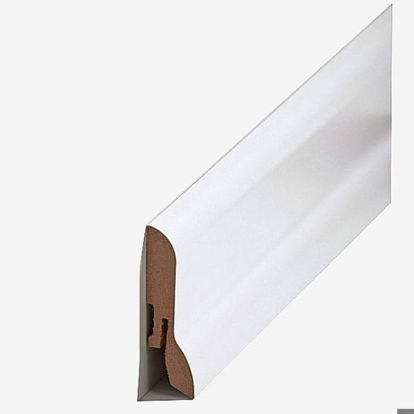 PROVISTON MDF-sockel 20 x 60 x 2500 mm Vit att limma, klippa, skruva &amp; spikbelagd MDF-kärna 62,5 meter | 25 stycken