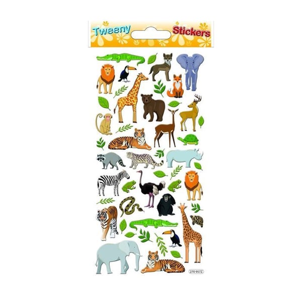 Återanvändbara klistermärken - 3D-relief - Savannah Animals