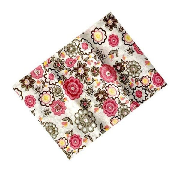 MégaCréa DIY - Bomullstyg med rosa blommor 55 cm