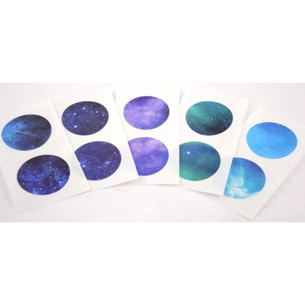 Maskeringstejp - Maskeringstejp MT Casa Seal Sticker rund och washi stjärnhimmel