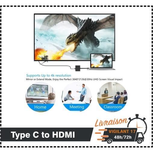 USB 3.0 Type C USB-C til HDMI Adapter til Apple New Macbook HDMI-kompatibel