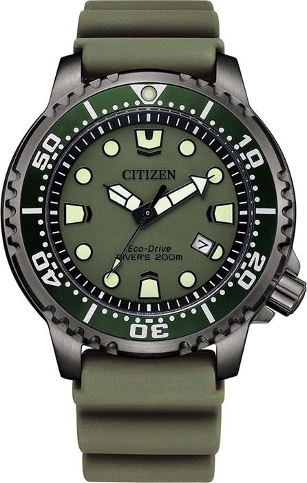 Klocka - Citizen - BN0157-11X - Eco-Drive - Grön silikon - Vattentålig 20 bar