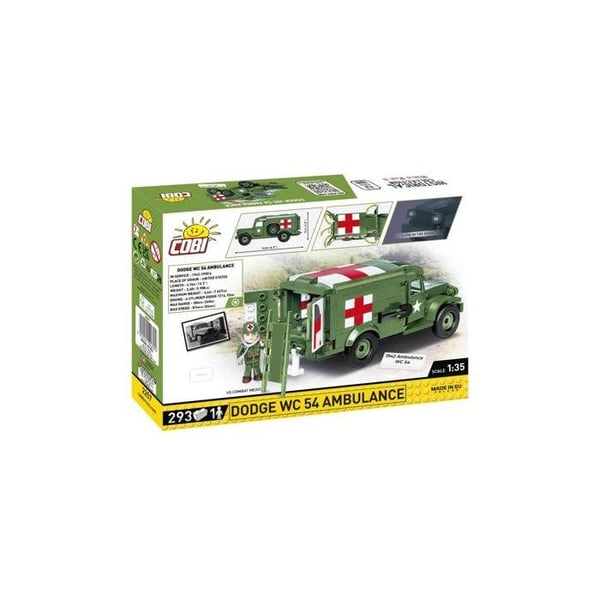 Byggsats - COBI - WC 54 - Militärambulans - 293 Delar - 1 Figur