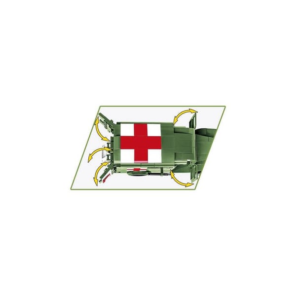 Byggsats - COBI - WC 54 - Militärambulans - 293 Delar - 1 Figur