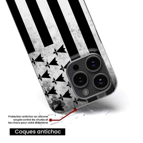 Siliconfodral - Kompatibel med Apple iPhone 14 Pro - design med Bretagneflaggan