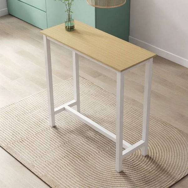 DESIGN AMEUBLEMENT - Hög barbord i samtida stil - Vit och Sonoma - Melamin & metall - 2 personer - 100x100x40 cm