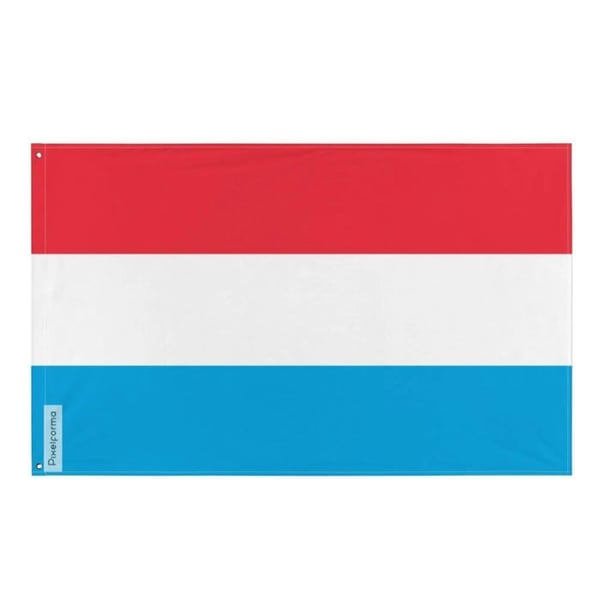Luxemburgs flagga – 60 x 90 cm – Hållbar polyester – 2 metallöglor – Inomhus / Utomhus – Pixelforma
