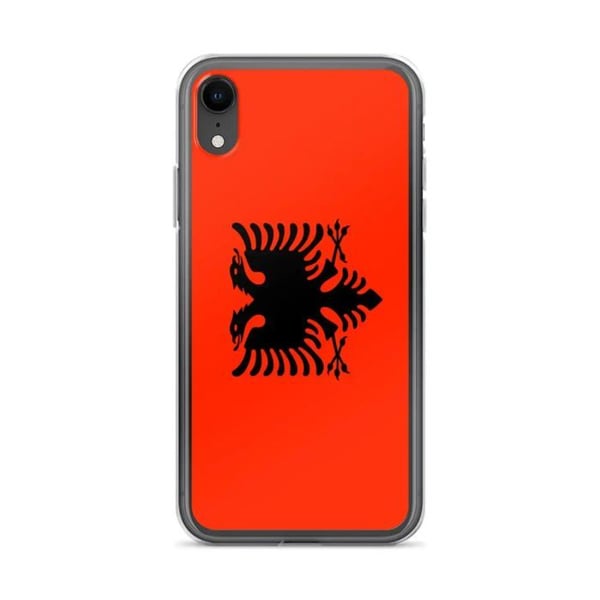 Mobilskal – Albaniens flagga – Kompatibel med iPhone XR – Mjuk fodral – Slitstark och stötabsorberande - Silikon - Pixelforma