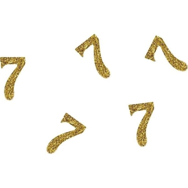 Glitterkonfetti - PTIT CLOWN - Siffra 7 - Paket med 50 - Höjd 2,5 cm - För barn