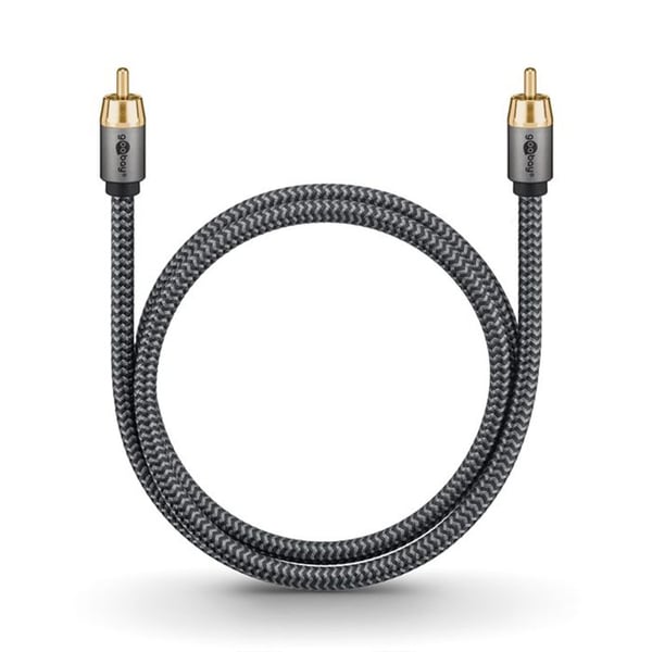 GOOBAY Digital ljudkabel RCA koaxial subwoofer nylon flätad 5m