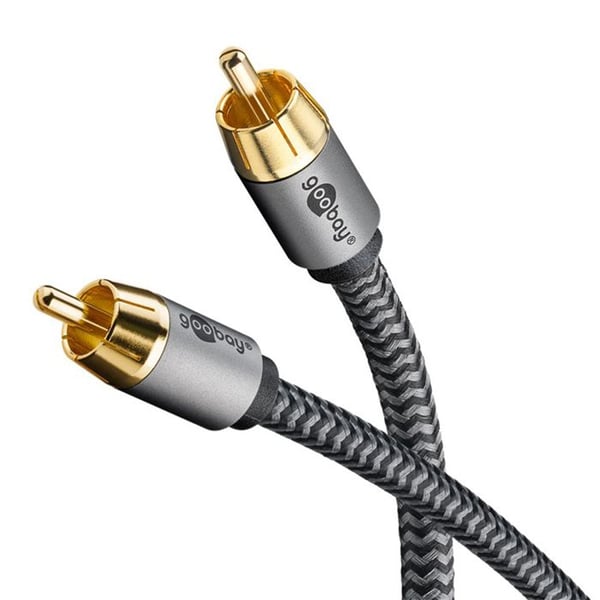 GOOBAY Digital ljudkabel RCA koaxial subwoofer nylon flätad 5m