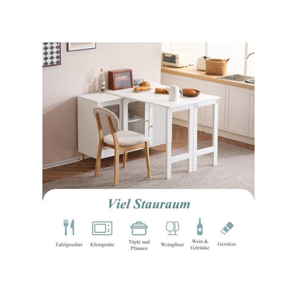 Moderne buffet - MUVOE - Hvid - Udvidelig - Moderne design - Fleksibel opbevaring