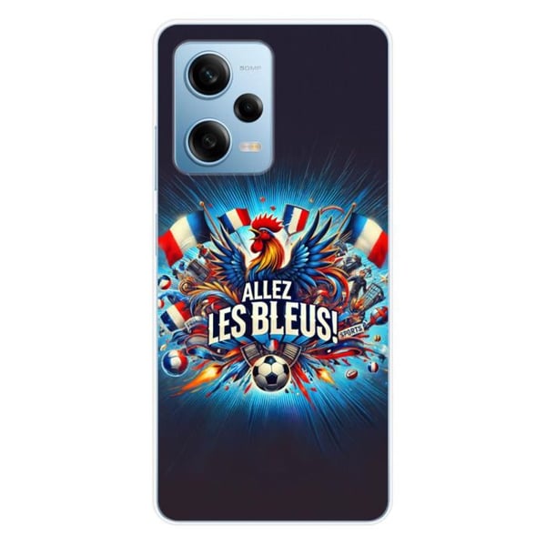 1001Coques - Silikonfodral kompatibelt med Xiaomi Redmi Note 12 Pro 5G Poco X5 Pro - Motiv allez les bleus - Original design tryckt