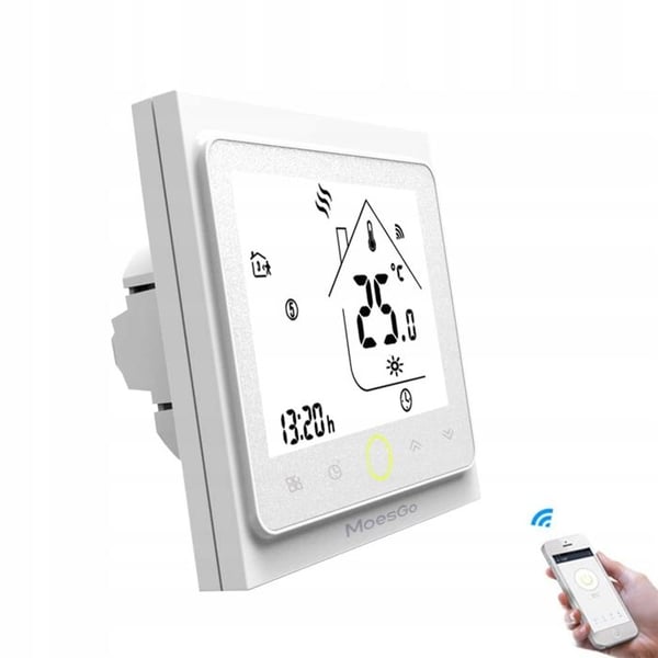 Termostat WiFi - ARHATREYA - Golvvärme - LCD Pekskärm - Kompatibel med Alexa/Google