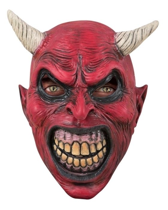 Dekorativ Mask - LITEN CLOWN - RE82180 - Röd Djävul - Helt Latex - Halloween