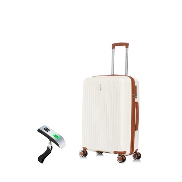 Kabinväska 55x35x25cm i okrossbart polypropen | Väska CELIMS SkyCruiser | TSA-lås | 8 hjul 360 | Beige