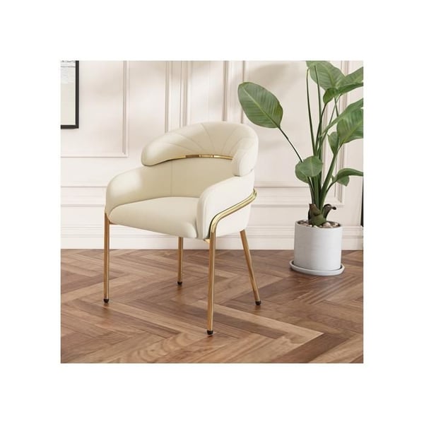 Matstol - MUVOE - Unik bit - Beige sammet - Metallben - Elegant stil