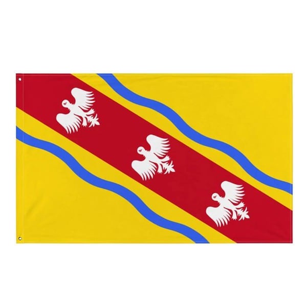 Flagga Meurthe-et-Moselle – 96 x 144 cm – Hållbar Polyester – 2 Metallöglor – Inomhus / Utomhus – Pixelforma