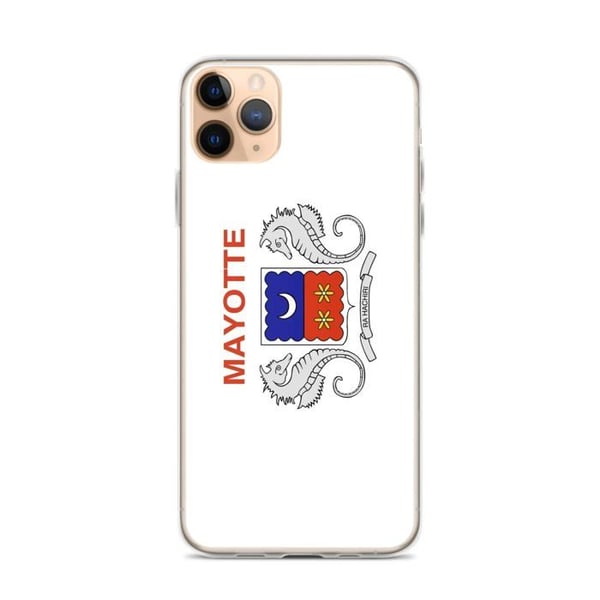 Mobilskal – Mayotte Flagga – Kompatibel med iPhone 11 Pro Max – Mjukt Fodral – Slitstarkt och Stötabsorberande – Silikon – Pixelforma