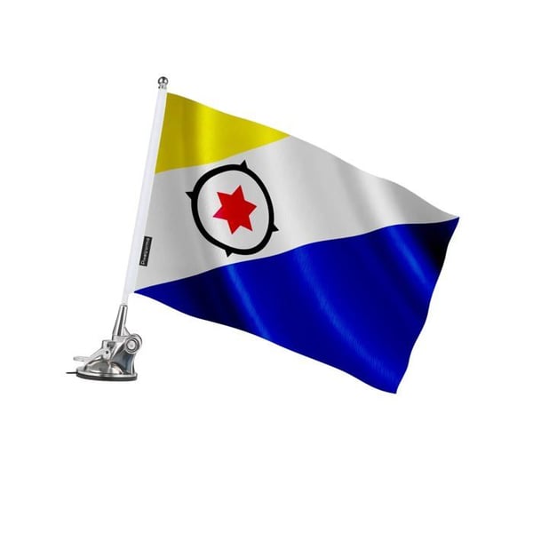 Sugrörsstång – Bonaire Flagga – 27 x 35 cm – Polyester – Rostfritt Stål – Pixelforma