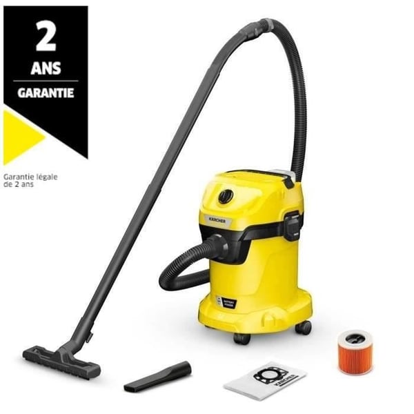 KARCHER WD3-18 V-17/20 sladdlös våt- och torrdammsugare - Gul och svart - Plast - (utan batteri eller laddare)