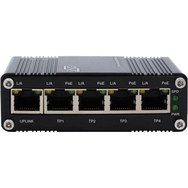 Gigabit PoE industriell switch - EXSYS - EX-62020PoE - 5 portar - Metallhölje - Temperatur -40°C till 80°C