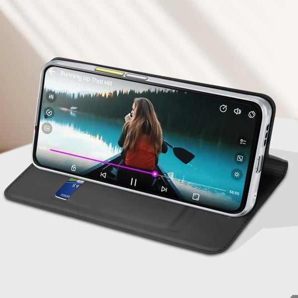 Plånboksfodral - DUX DUCIS - Fairphone 6 - Magnetisk Stängning - Videostöd - Svart Läder