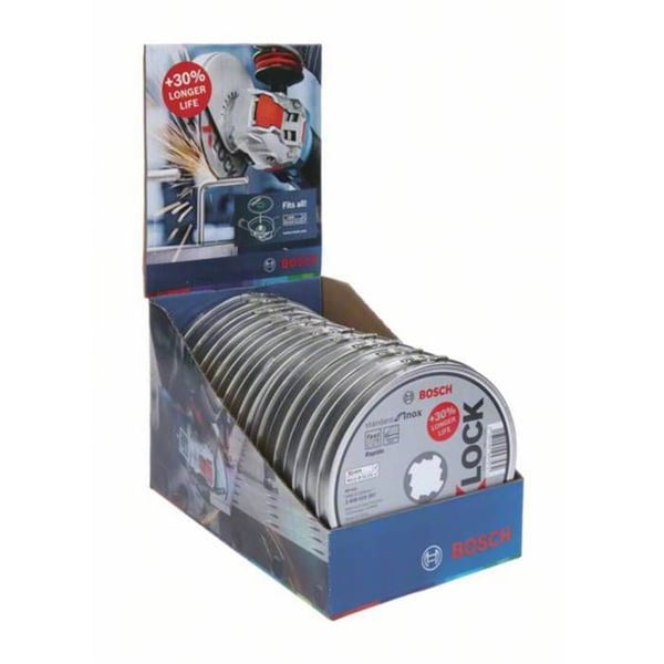 Standard X-Lock Inox BOSCH 125x1 flad skive - Pakke med 10 - 2608619267