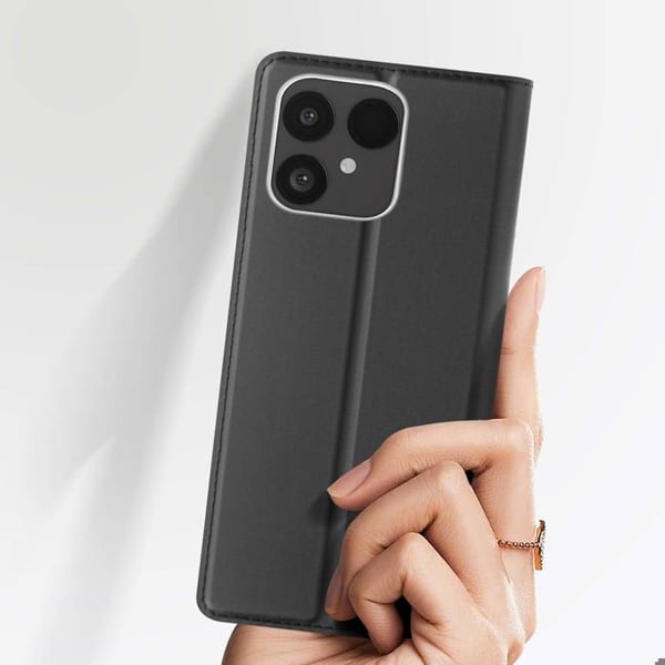 Plånboksfodral - DUX DUCIS - Fairphone 6 - Magnetisk Stängning - Videostöd - Svart Läder