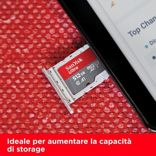 SanDisk microSDXC Ultra 512GB (A1/UHS-I/Cl.10/150MB/s) + Adapter Mobil MicroSDXC-kort 512 GB A1 Applikationsprestanda