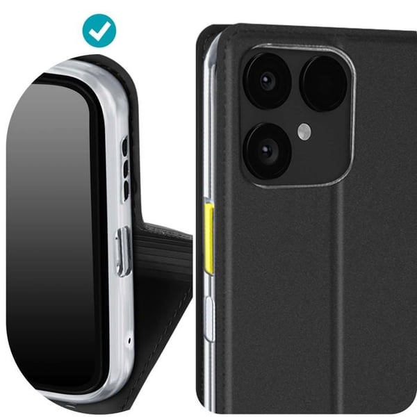 Plånboksfodral - DUX DUCIS - Fairphone 6 - Magnetisk Stängning - Videostöd - Svart Läder