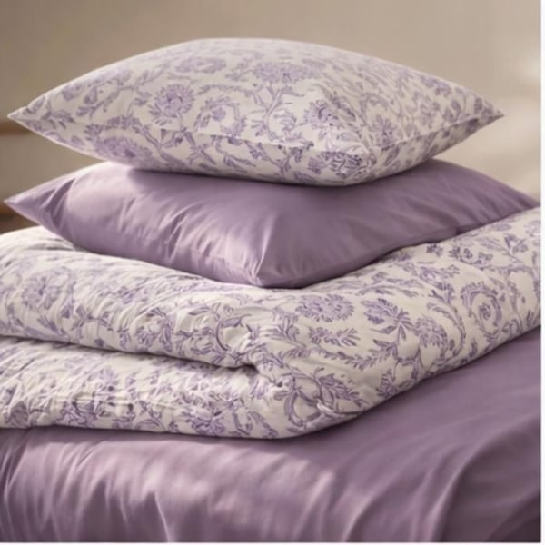 kopi av Pack komplett överkastset med vändbar "Vanessa" 6 delar för säng 180 x 200 "King Size" Salma Lavendel - -