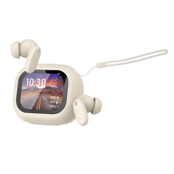 TWS Bluetooth 5.4 hörlurar med LCD-skärm Braga ANC brusreducering beige TWS Bluetooth 5.4 hörlurar med LCD-skärm Braga ANC brusreducering beige