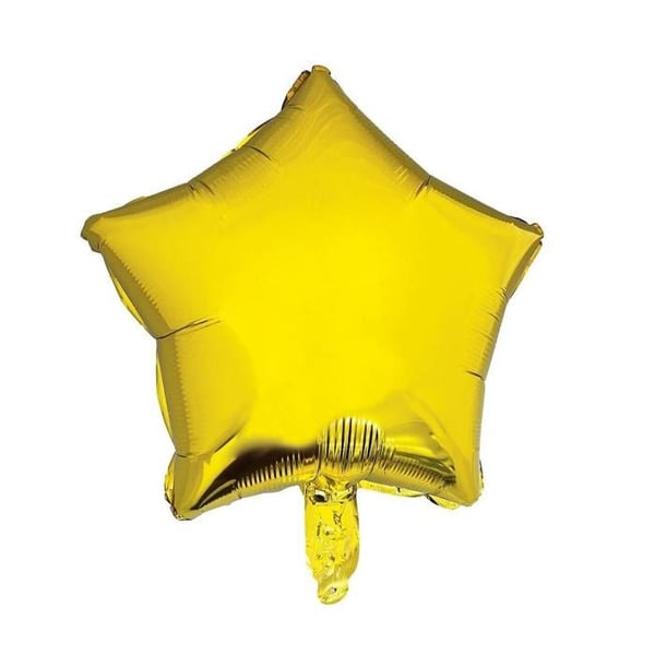 Dekorativ ballong - LILLA CLOWN - Stjärna - Aluminium - Guld - Gul